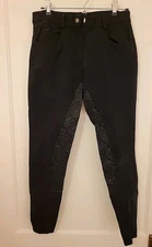 Piper by Smartpak Black 28R Full Seat Grip Brocade Design Riding Pants