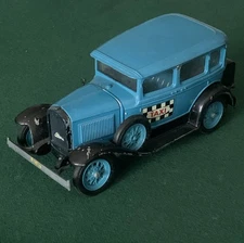 Vintage HUBLEY Toys 854-5K Model A Ford TAXI, Blue, Diecast Car