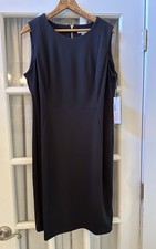 Little Black Dress Calvin Klein Sleeveless Pencil SZ 14 Zipper Down The Back NWT