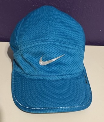 Nike Tailwind Hat Blue Daybreak Dri Fit 5 Panel Mesh Reflective Swoosh AW84 Rare