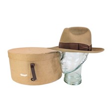 Vintage Tardan Size 59 Large 7 3/8 Mexico Beige 5X Beaver Felt Fedora Hat Box