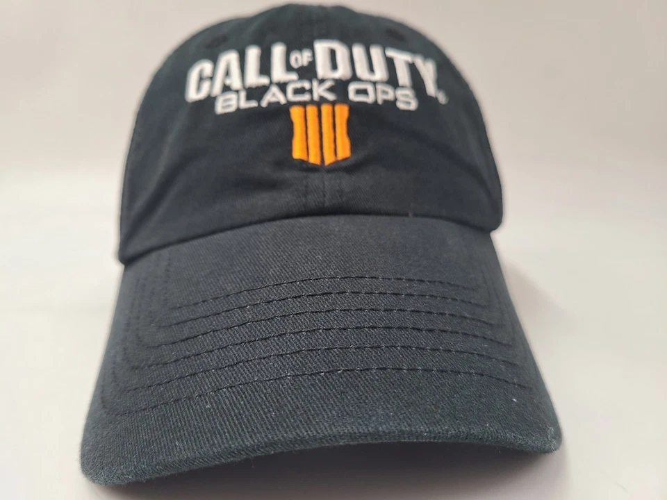 Call of Duty Black Ops IIII 4 Gorra Ajustable con Correa Papá Hombres Mujeres Negra Foto 2 de 4