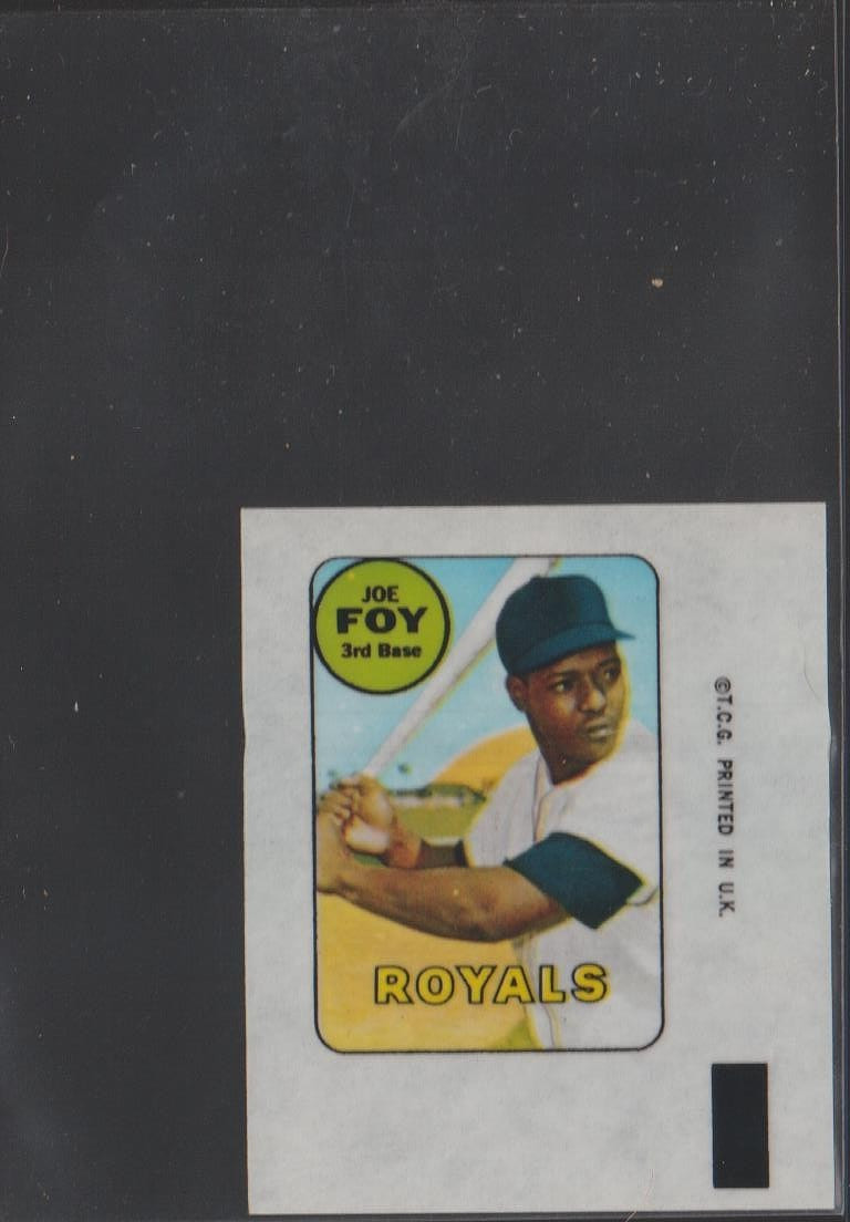 Joe Foy 1969 Topps Decals NNO Mint+ (quantity available)