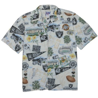 Reyn Spooner Herren Hemd Mehrfarbig Hawaiian Raiders Kurzarm Baumwolle M