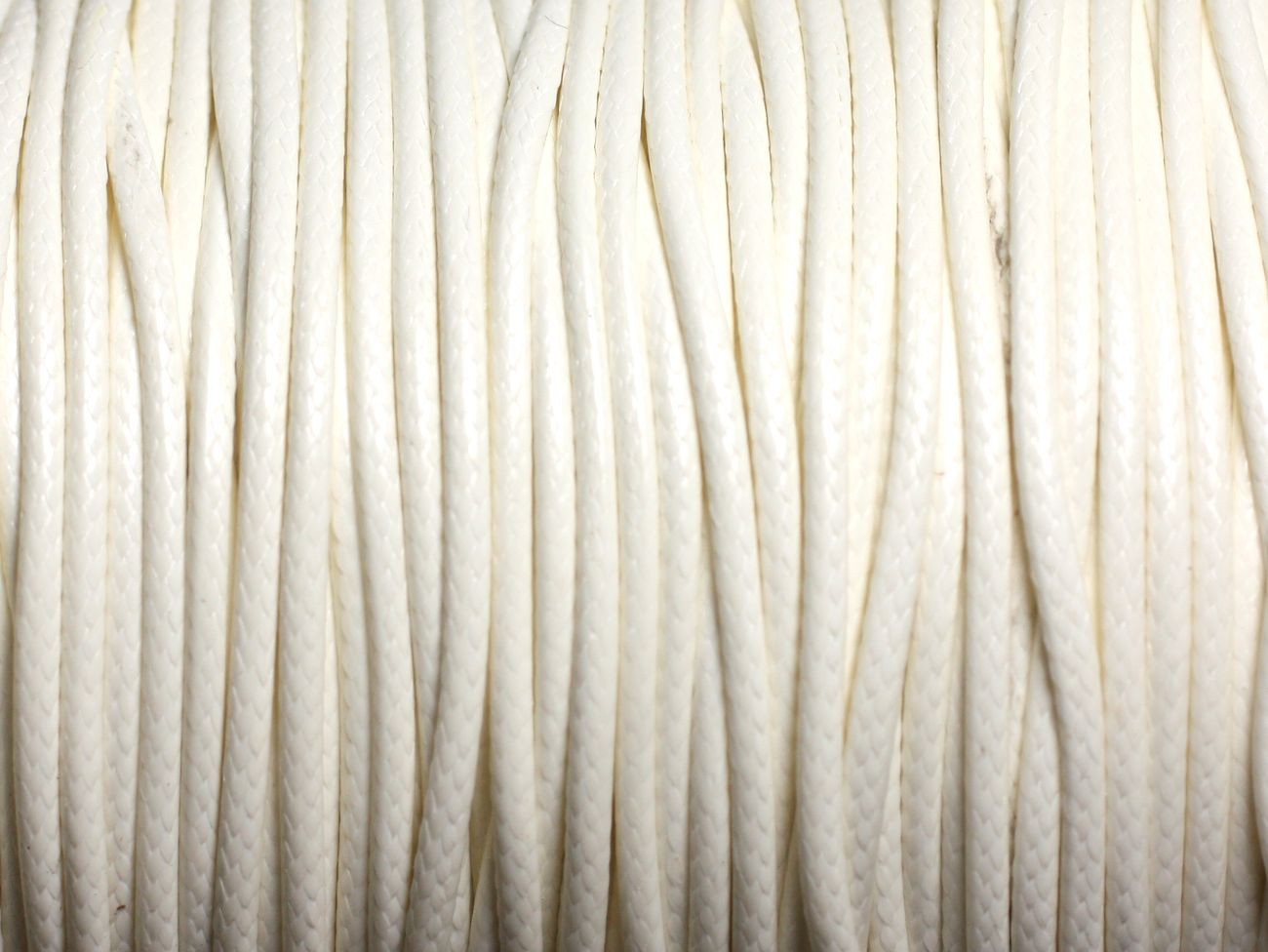 Fil corde cordon coton ciré enduit 1.5mm Blanc pour bijoux macramé et scrapbooking
