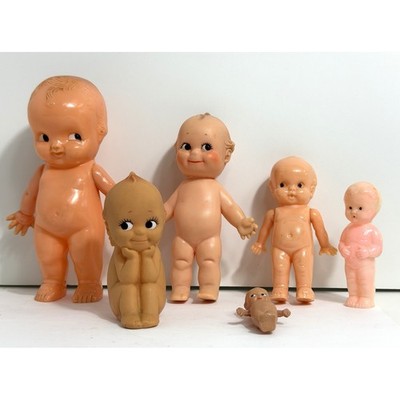 Vintage Kewpie Doll Lot Rose O'Neill Cameo Irwin Vinyl Plastic 6pc Collection