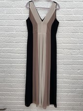 Sapphire for Wallis New Full Length Black Panelled Evening Dress Size UK 12