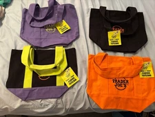 Trader Joe's mini tote Halloween bags 4 Different Colors Brand New With Tags
