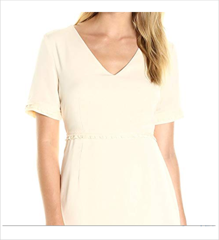 cream colored sheath dress