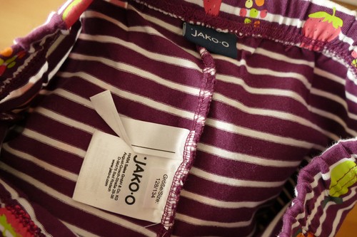 JAKO-O Leggings Gr. 128/134 bunt Streifen Früchte nicht gefüttert, NEU - Bild 3 von 3