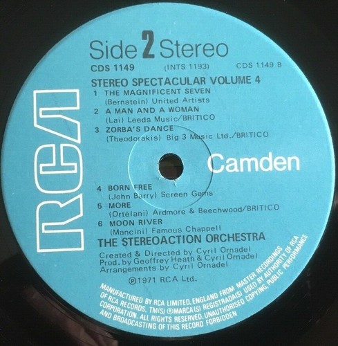 Stereo Action Orchestra "Stereo Spectacular Vol.4" Original 1971 RCA Vinyl LP EX - Picture 8 of 8