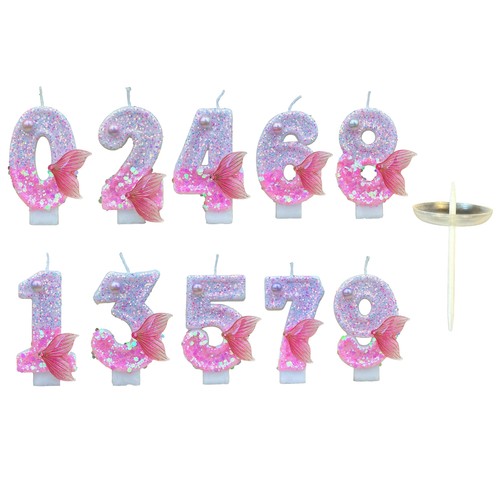 Pink Number Cake Candle Pick Age Birthday Pride Party Decoration Topper Gift