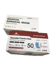 (90) 3-Ply Face Masks Medical Surgical Disposable Ear Loop Mask, ASTM LEVEL3