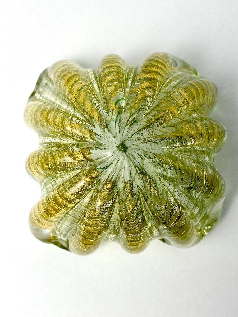 Barovier & Toso Murano Glass Bowl Cordonado d'Oro Ashtray
