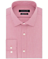 Tommy Hilfiger Men's Athletic Fit Performance Stretch Shirt Pink 15.5 34-35