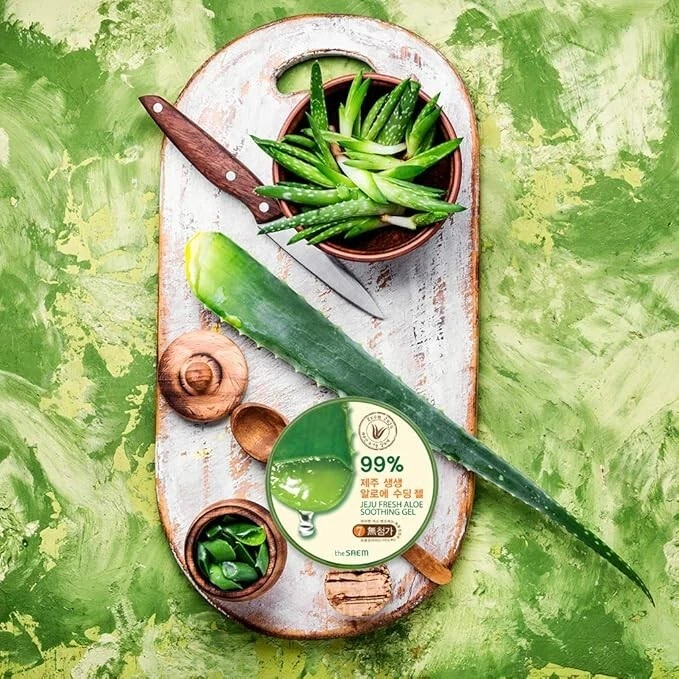 Gel calmante de aloe vera 100 % puro hidratante para rostro y cuerpo 10,58 oz / 300 ml Foto 3 de 4