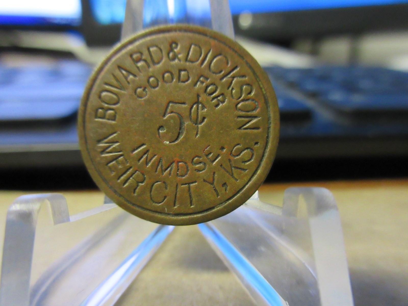 Weir City Kansas / Bovard & Dickson GF 5¢ In Mdse. Token Brass 20 mm eBay