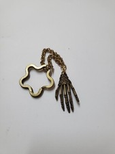 Your Choice of 1 Antique Gold 2" Skeleton Hand Key Ring