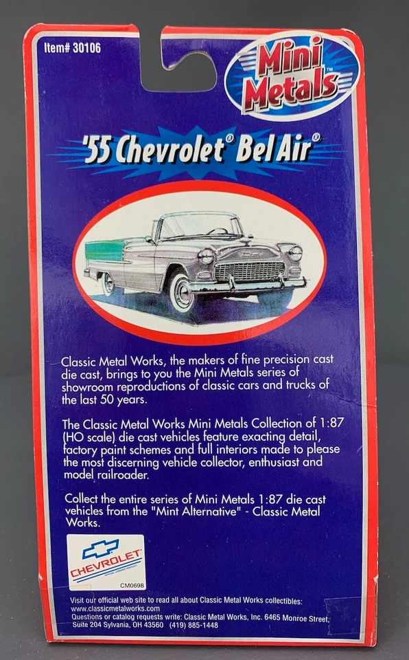 1:87 Classic Metal Works 30106 1955 Chevy Bel Air Convertible Turquoise HO5877 - Image 3 of 4