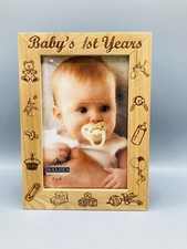 NEW Baby  s First Years Photo Album 4  x6  Solid Maple Cover Malden Vintage 1998