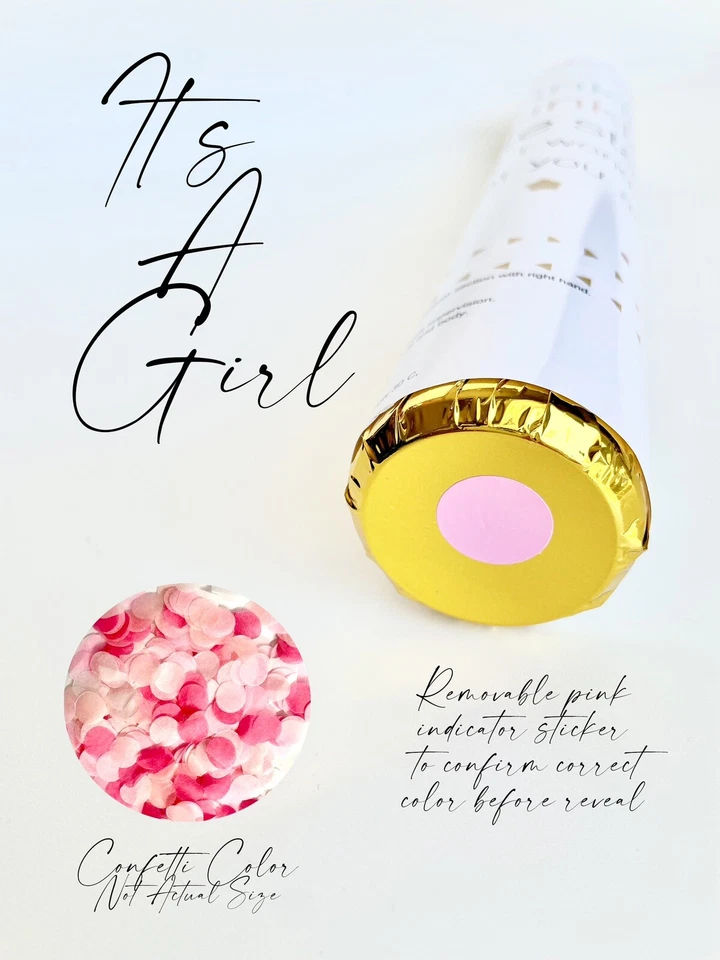 Cañones de confeti Gender Reveal - DISEÑO TWINKLE TWINKLE - Juego de 4 (2 azules/2 rosas) Foto 3 de 4