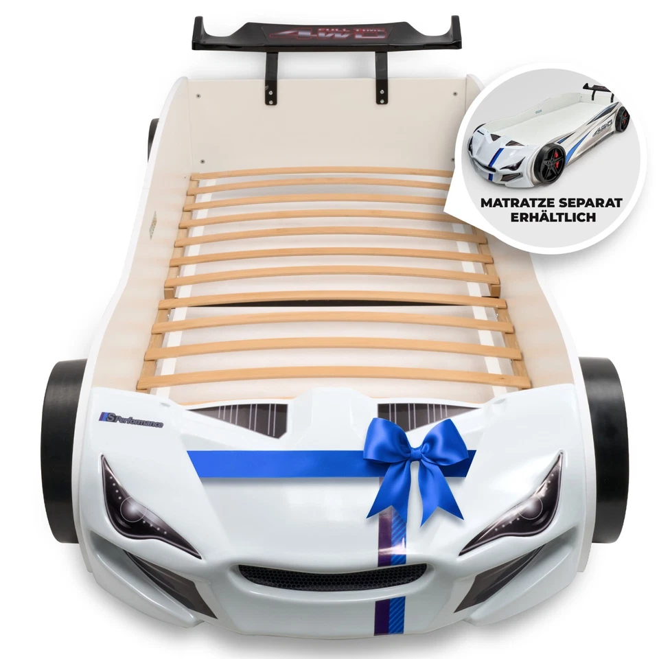 MARQA Autobett 90x200 Kinderbett Rennwagenbett Polizeiautobett  inkl.Rollrost - Bild 3 von 4