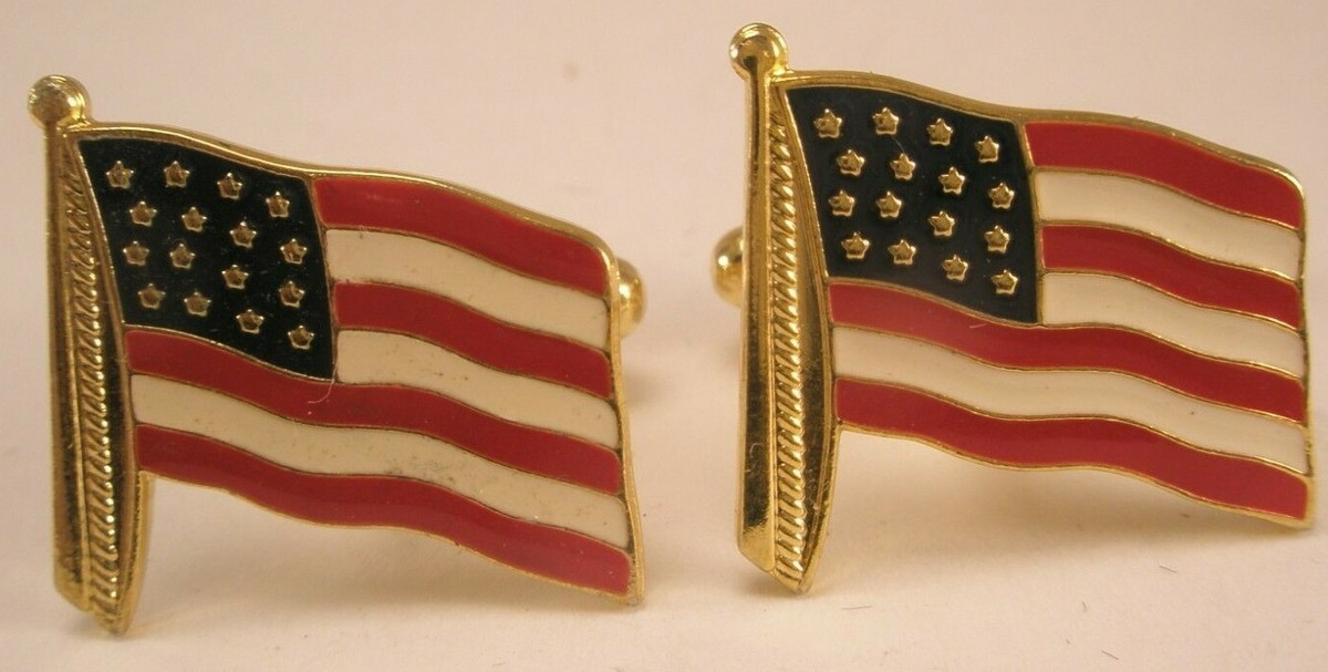 American US Flags Vintage Cuff Links old glory red white blue uncle sam
