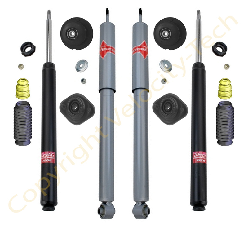 KYB 4 SHOCKS MOUNTS & BOOTS SET BMW E30 318i 325i 325is M3 325e 85 to