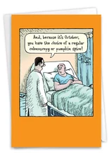 1 Funny Halloween Card with Envelope - Pumpkin Spice Colonoscopy C6233HWG