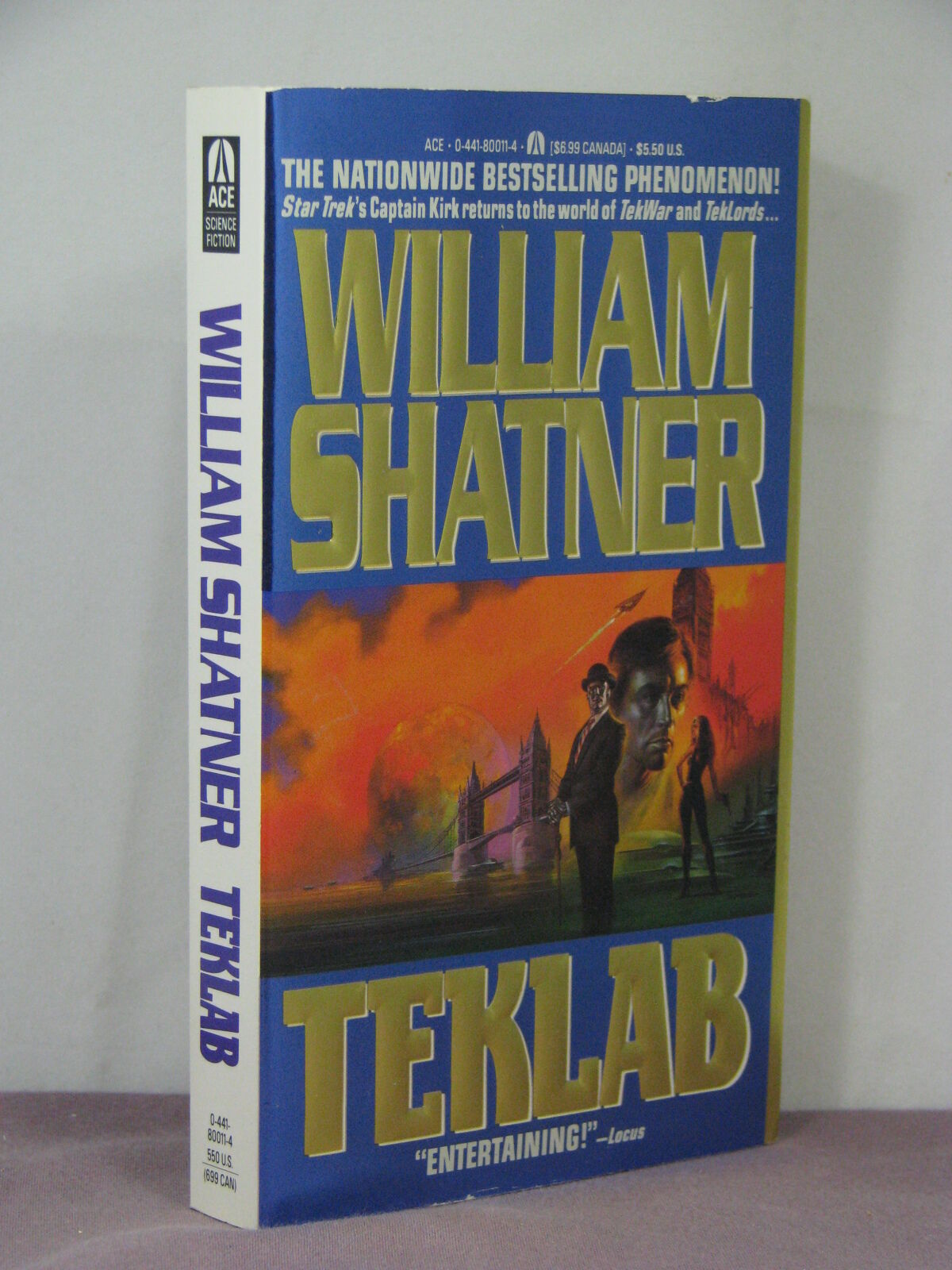 1st PB,signed by author Goulart, Tekwar 3: Teklab by William Shatner,Ron Goulart