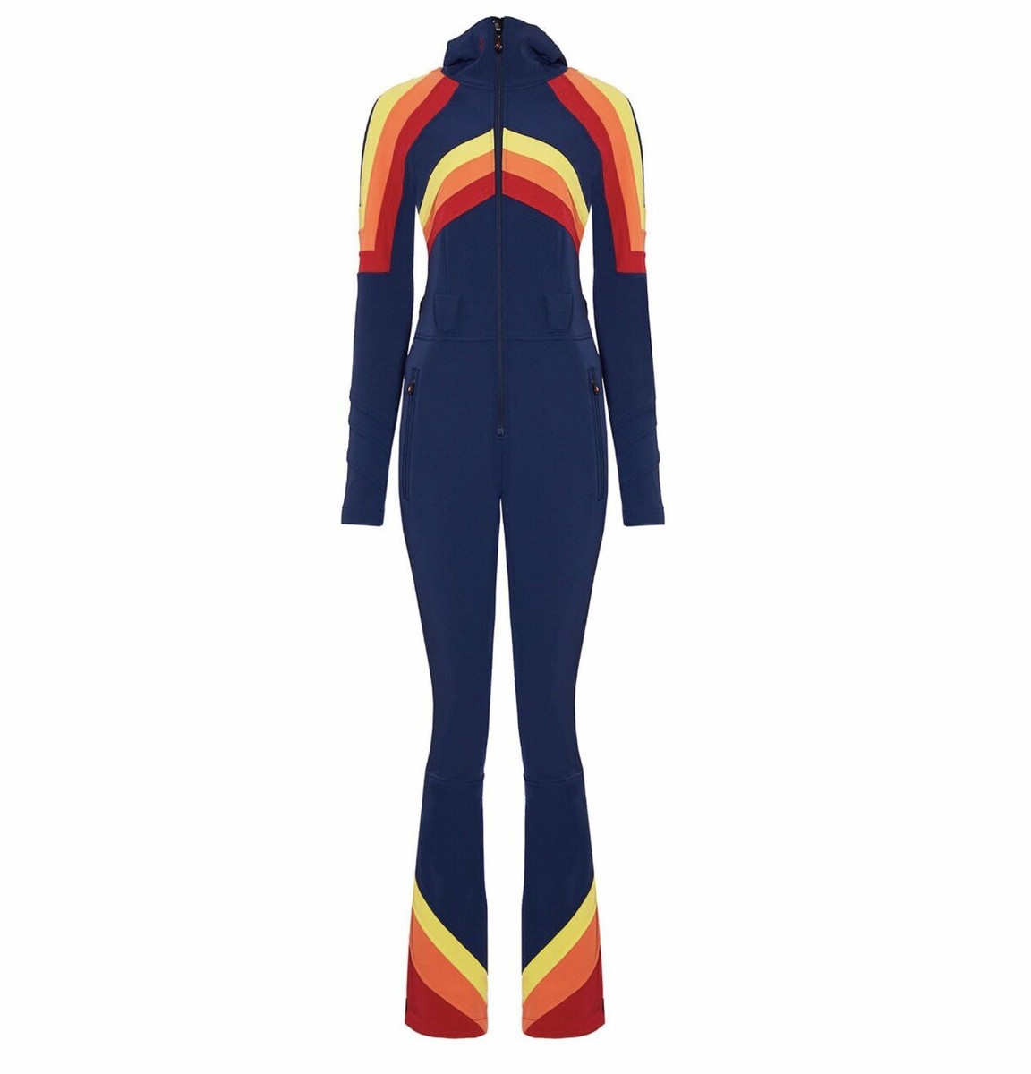 Perfect Moment Navy Blue Rainbow Tignes XL Ski Snow Suit