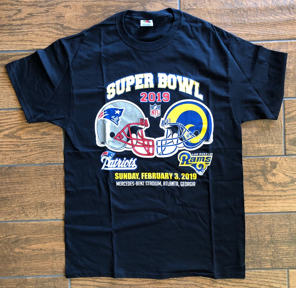 Camiseta masculina NFL Super Bowl Patriots vs Rams 2019 tamanho médio LA Rams Champion - Imagem 2 de 4