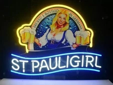 24"x20" St Pauli Girl Beer Neon Sign Lamp Light Visual Handmade Wall QL