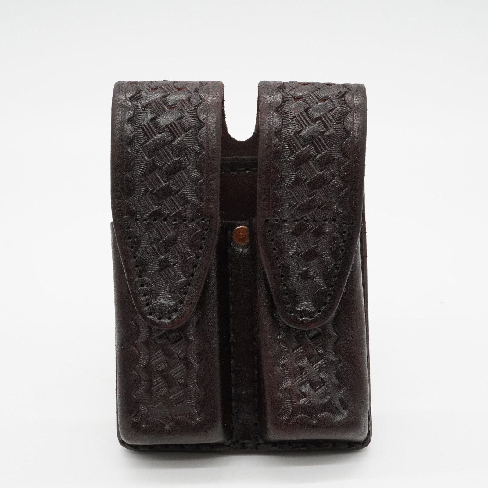 Tex Shoemaker #230 Double Magazine Pouch Cordovan Brown Leather H&K P7 M13-image