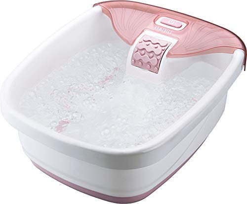 Bubble Bliss Deluxe Massaging Foot Spa with Heat, Pink, FB-52J