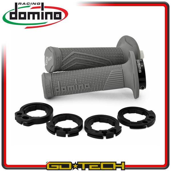 Handgriffe Domino D100 Verschluss On Motorrad Cross Enduro 4T Grau Off Road-image