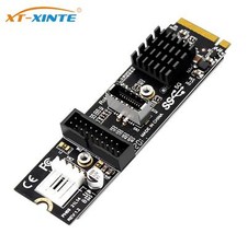 M.2 M KEY PCIe to USB 3.1 Front Panel 5Gbps TYPE-E C 19/20Pin Expansion Card