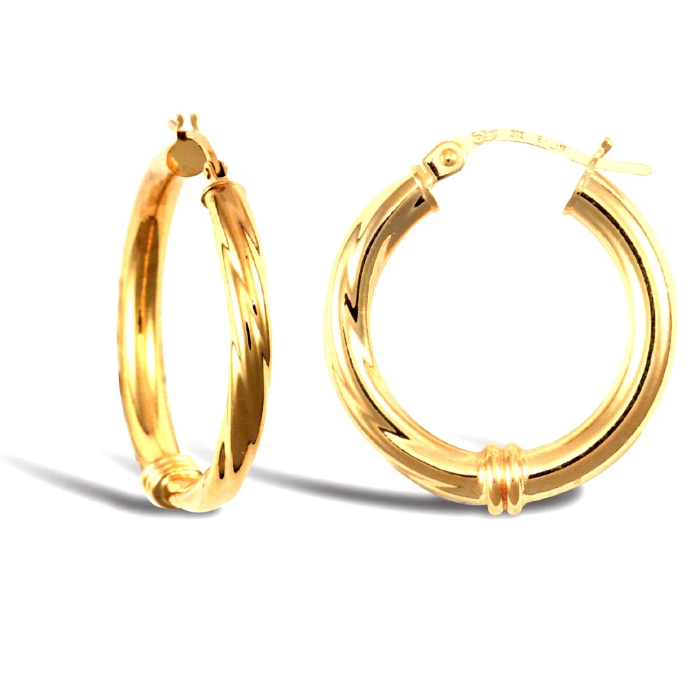 9ct gold half hoop best sale earrings