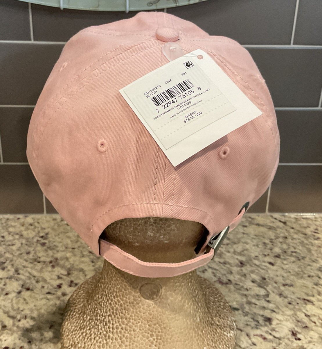 COACH WOMENS EMBROIDERED BASEBALL CAP BLUSH CO100321C MSRP  display picture 2