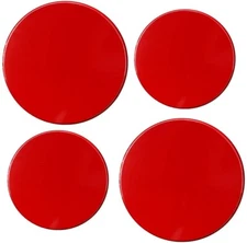 SET OF 4 TIN STEEL STOVETOP BURNER COVERS SET(2-10",2-8") RED/BURGUNDY COLOR,RLD