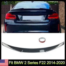 For BMW 2 Series F22 2014-20 M4 V Style Highkick Trunk Spoiler Carbon Fiber Look