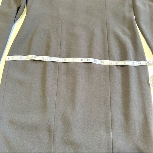 Vintage Liz Claiborne Midi Dress Black Long Sleeve Square Neck Size 8 Career - Picture 9 of 15