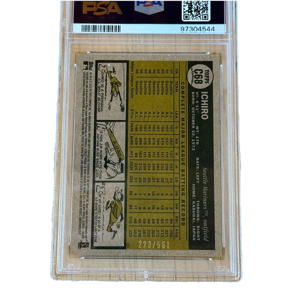 2010 Topps Heritage Ichiro Chrome-Refractor #C68 Ichiro Suzuki No 223 of 561 - Image 4 of 4