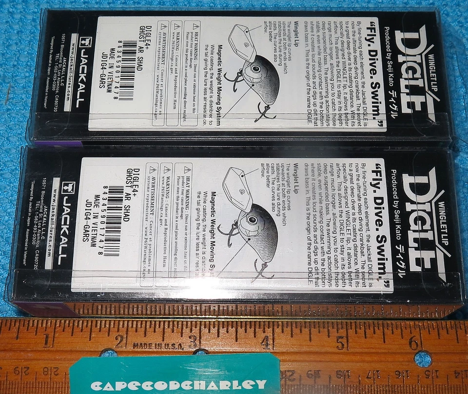 Lote de dos (2) señuelos labiales JACKALL DIGLE WINGLET NUEVOS 478 Foto 3 de 4