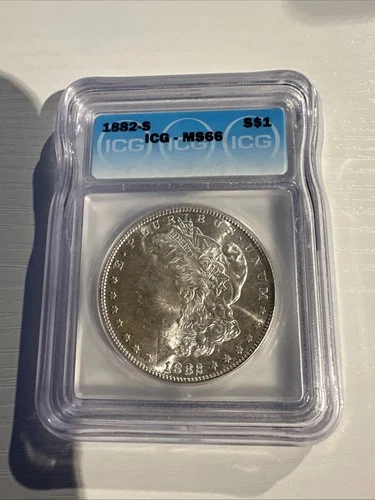1882 S Morgan Silver Dollar ICG MS66