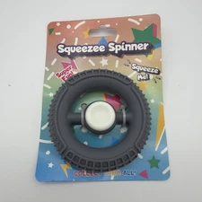 Squeezee Spinner Stress Relief Fidget Toy 2-in-1 Gray Squeeze MMG Brands NEW
