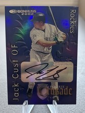 JACK CUST 2002 DONRUSS ROOKIE CRUSADE AUTOGRAPHED ROOKIE CARD. #182/500.. rookie card picture