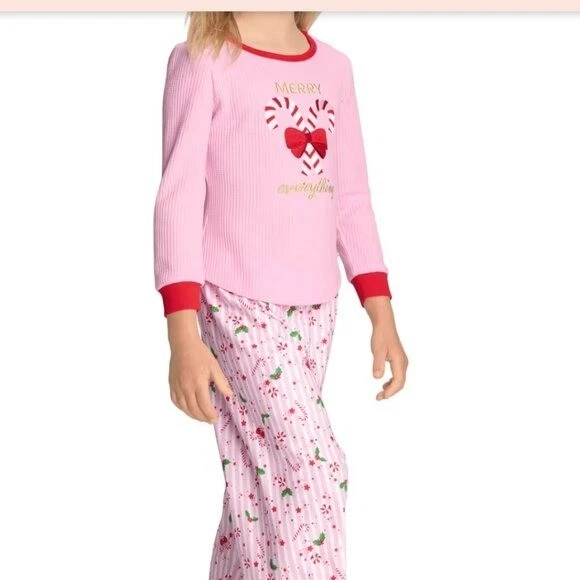 American Girl Merry Everything PJs Size 6 XS Pink Holiday Pajama Set - Image 2 of 4