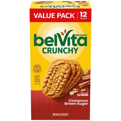 belVita Breakfast Bars Biscuits, Cinnamon Brown 21.12 Ounce (12 Pack), brown