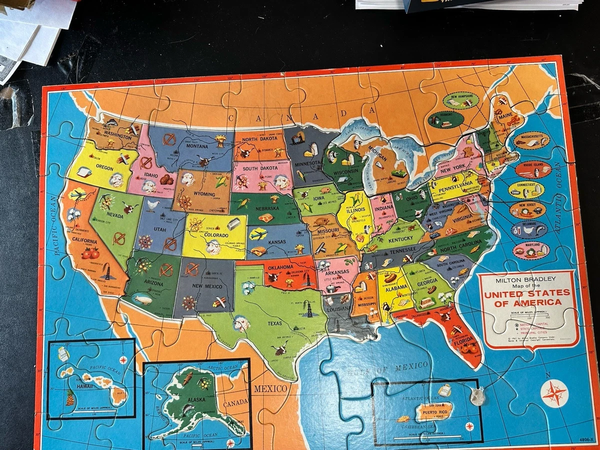MILTON BRADLEY CO. アメリカ製 アンティーク ジグソーパズル Milton Bradley Maps Vintage Puzzles for sale - eBay